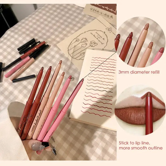 Matte Lipstick Pen Nude Pink Matte Solid Lip Gloss Waterproof Long Lasting Lipstick Pencil Lip Liner Pen Lip Makeup 20 Colors